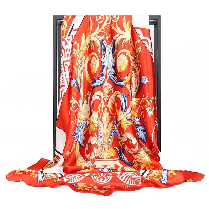 Высококачественные роскошные шелковые шарфы, повязка на голову, шарфы, шейный шарф для женщин, шелковый шарф с цепочкой, женская декоративная шаль