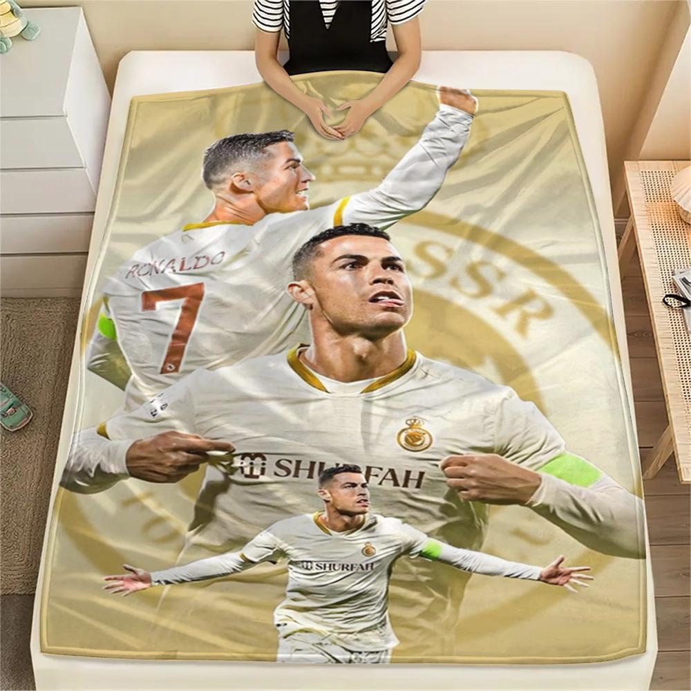 1pc C Ronaldo Print Flannel Blanket, High quality Comfortable for All Seasons, Home Decor, Warmth and Comfort, Perfect for Christmas Gifts25