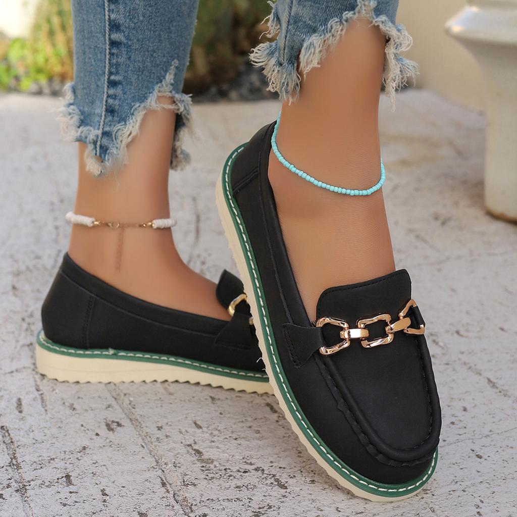 Женские кроссовки с металлической цепочкой, обувь больших размеров для женщин, сетчатые дышащие неглубокие мокасины, женские осенние нескользящие повседневные кроссовки на плоской подошве