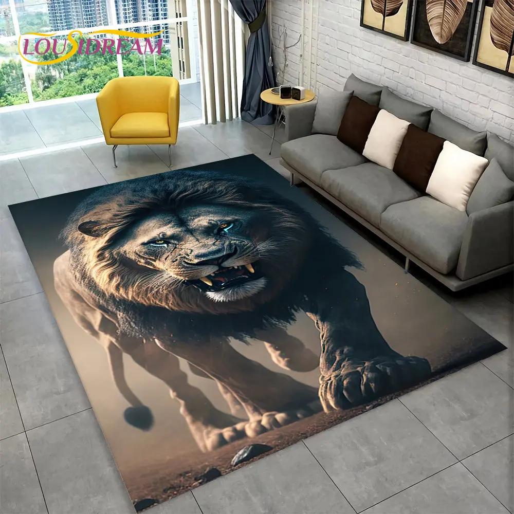 Новый 3D-коврик Dream Lion Animal, большой ковер для гостиной, спальни, дивана, коврик для украшения, детский нескользящий напольный коврик