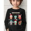 Spring and Autumn Round Neck 3D Christmas Theme Printed Top Fashionable Casual Long Sleeved Children's Boy T-shirts