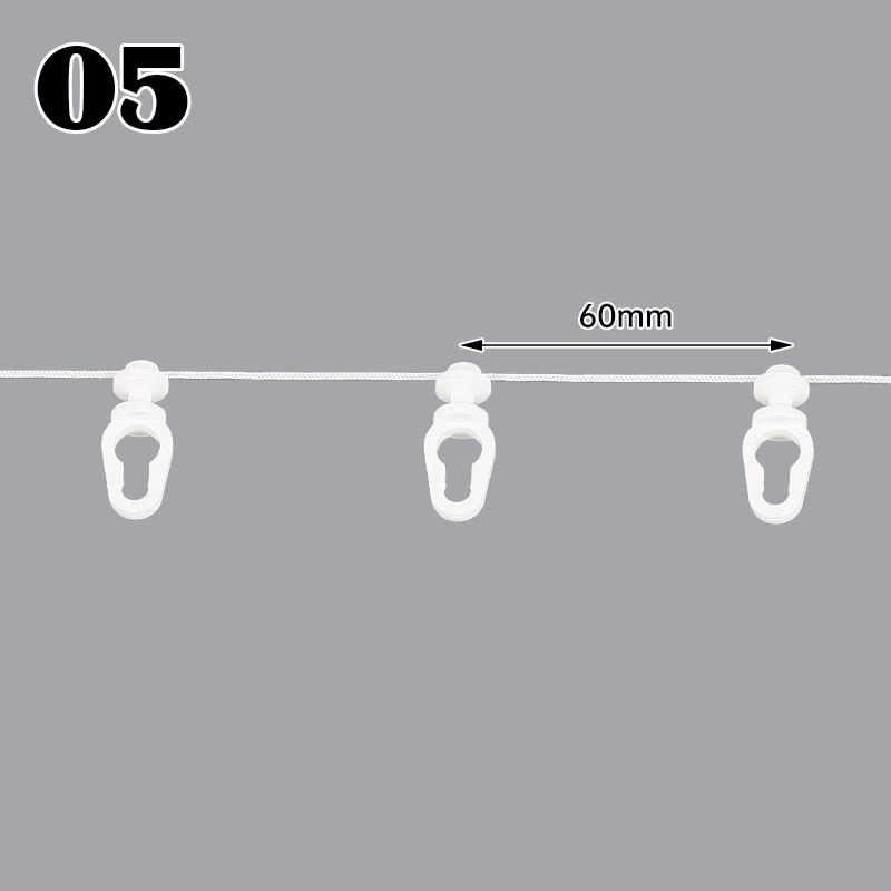 2M бесшумный ролик для карниза для штор S-образной волны, расстояние между направляющими 60 мм, направляющая для штор S-образной волны, аксессуары для карниза