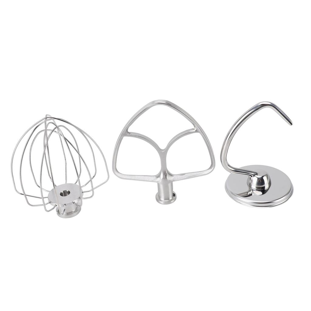 3Pcs Stand Mixer Attachment Stainless Steel Flat Beater Dough Hook Wire Whip Tilt Head Stand Mixer Accessories for