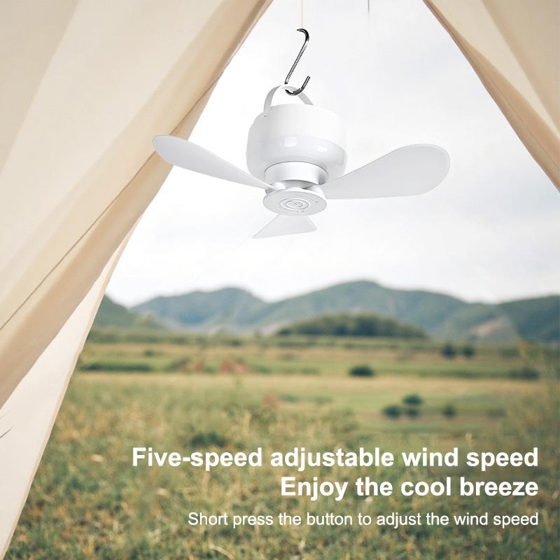 USB Rechargeable Ceiling Fan With Light Remote Control Portable Small Fan Lamp Ceiling Fans For Bedroom Dorm Camping Tent