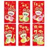 6 Pcs Chinese Style New Year Money Red Envelope Stamping Gold Lucky Money Bag  Home