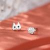 Мини милые асимметричные серьги-гвоздики в виде кошки, женские, ранняя весна, корейская версия, креативные, забавные серьги в виде кошачьей лапки, индивидуальность