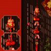 Новый 2026 Новогодний кулон Год Лошади Красный Цветок Удачи Подвеска Декор для Входной Двери Гостиной