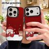 Phone Case: 2D flat design, fits iPhone 13-18 Pro, colorful silver protective case, couple style, Santa and reindeer, Christmas and Halloween gift