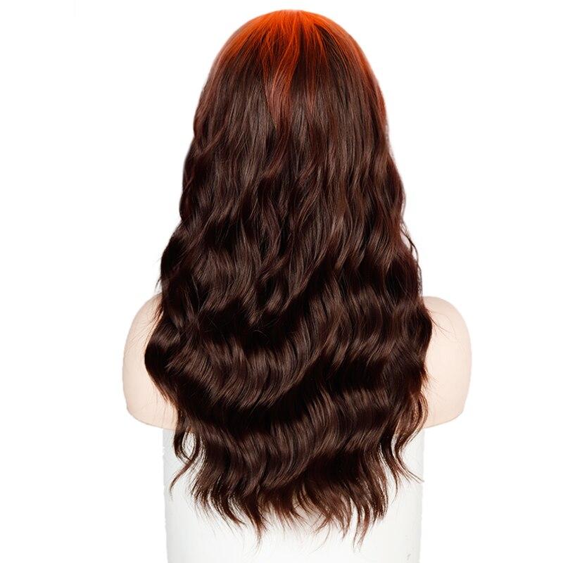 MERISIHAIR Омбре оранжевый градиент коричневый длинные волны волна прическа парики для женщин синтетический парик высокотемпературное волокно средний размер