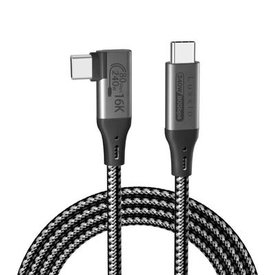 Luxxio to Right 80 Гбит/с Двунаправленный 120 Гбит/с Однонаправленный USB Thunderbolt Нейлоновый Кабель USB-C Кабель USB-C, Угловой, 240 Вт, Передача, 16K60Гц, E-Marker