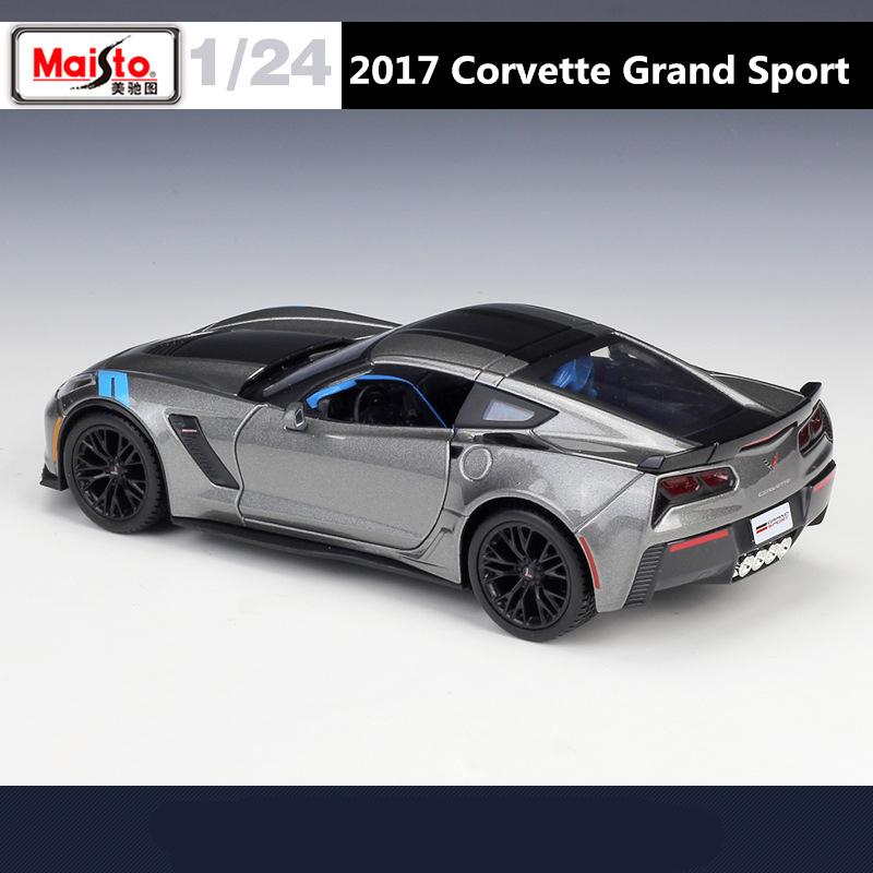 Майсто 1:24 Chevrolet Corvette Grand Sport Alloy Sports Car Model Diecasts Metal Racing Car Model Simulation Children's Toy Gifts