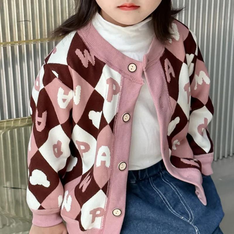 2024 New Autumn Winter Children's Coat Knitted Jackets Boys Girls Sweater Warm Cardigans Baby Thickened Outer Sweaters