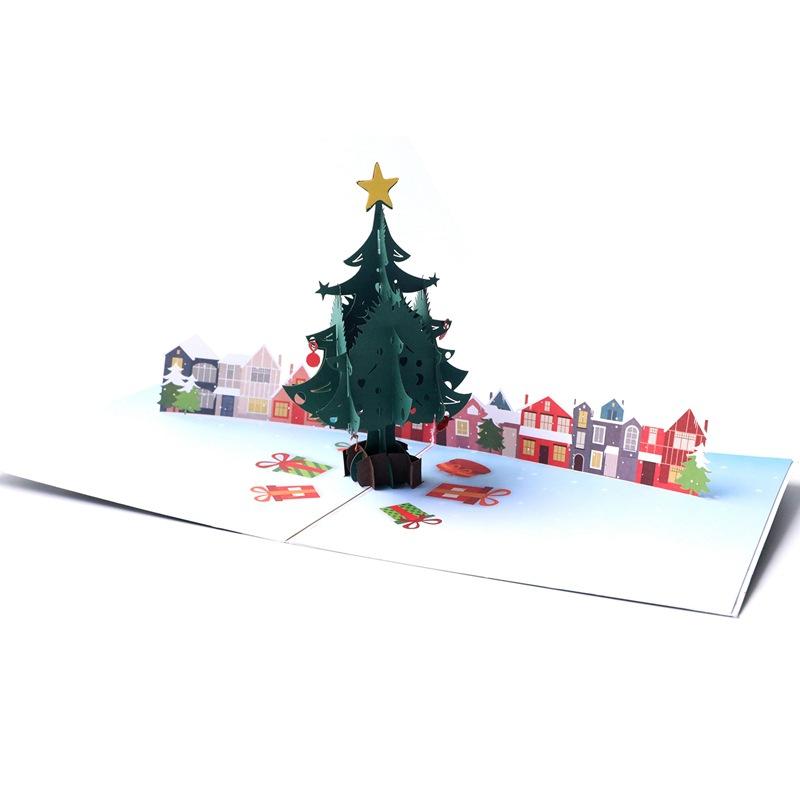 Christmas Greeting Card Christmas Capital, Korea 3D Creative Three-Dimensional Handmade Paper Carving Card Thanksgiving Greeting Card