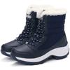 Fashion Women's Short Boots with Flat Bottom and Plush Waterproof Snow Boots, Thick Sole Anti Slip Women's Cotton Shoes Red Hiking Boots