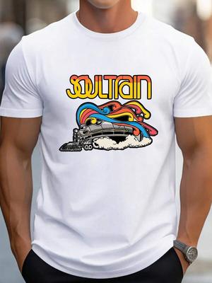 Мужская винтажная хлопковая футболка Witllent 70-х Soul Train, Мужская рождественская футболка из плотного хлопка 220 г(1 ПК)