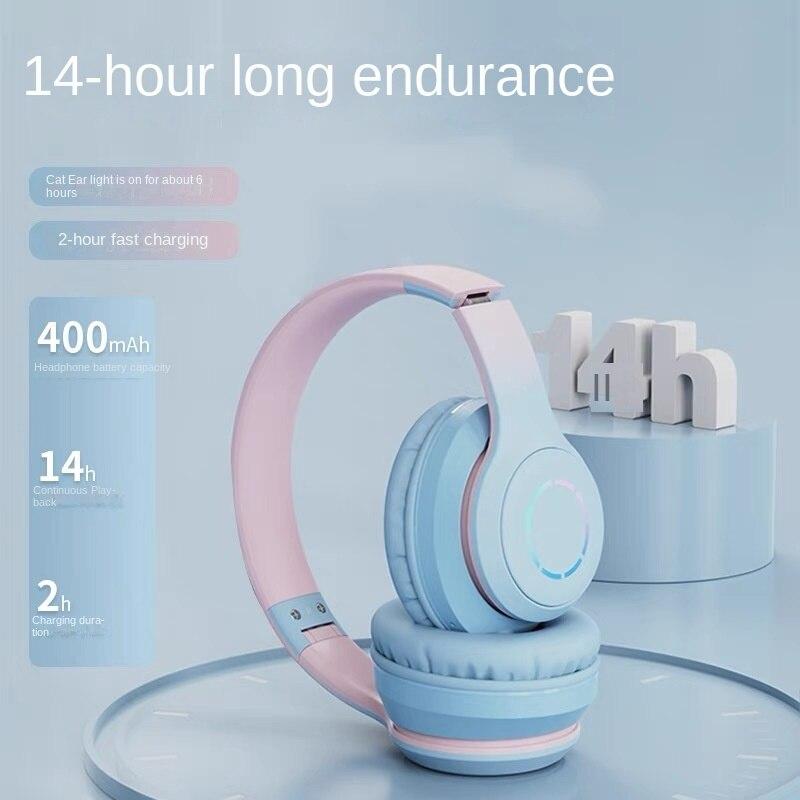 Градиентный цвет, Bluetooth-наушники, мобильные игры, подарок, можно сложить, наушники, компьютерные гарнитуры