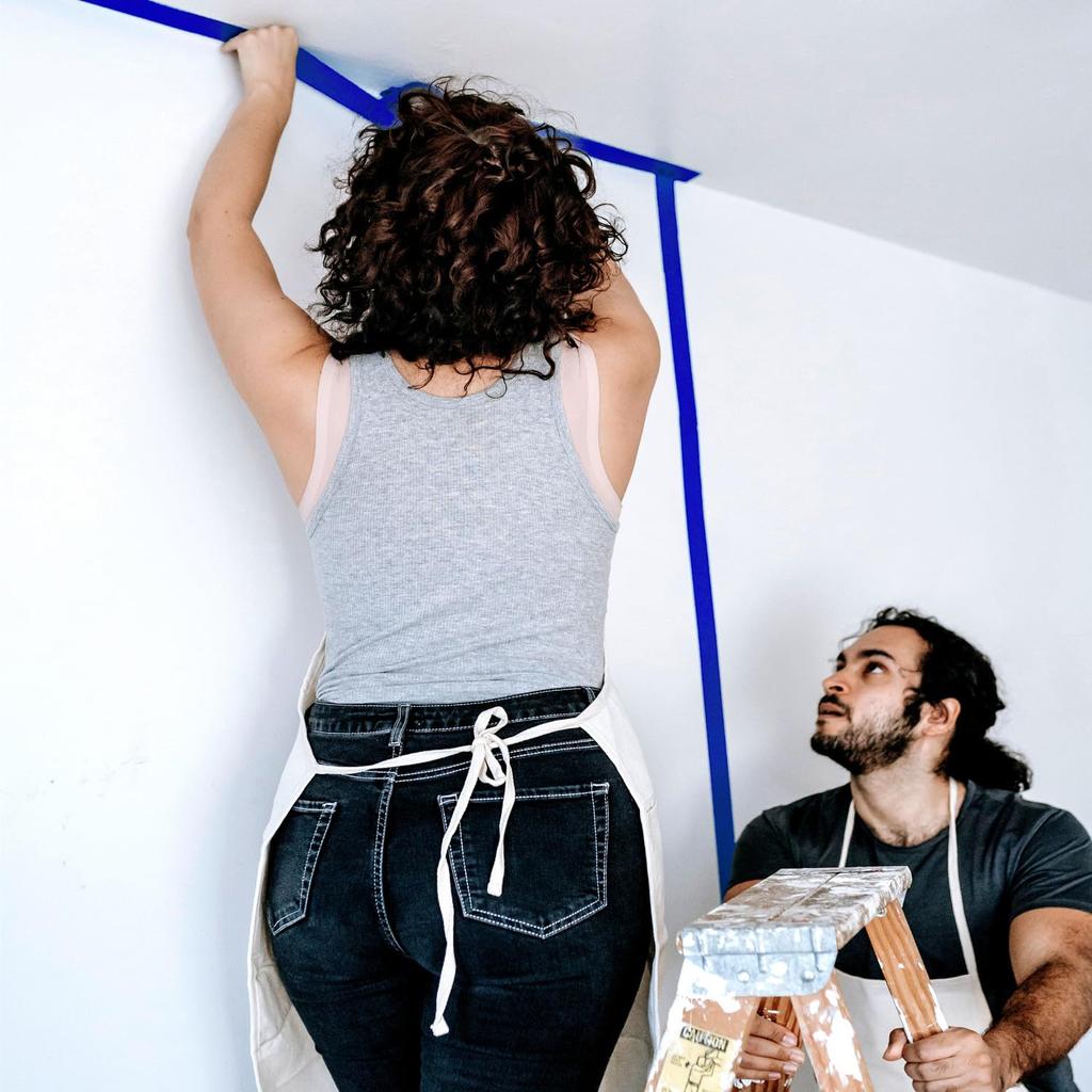 COSIMIXO Masking 24mm 60 Yards 2 Rolls of Painting Masking Mildew Hardening Original Blue Tape for Home Sharp Lines Tape, Painter's Tape, Wide, Long,