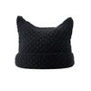 Cute Autumn Winter Cat Ears Hats For Women Girls Punk Striped Thickened Warm Cap Hairball Pendent Cold-Proof Hat Gifts