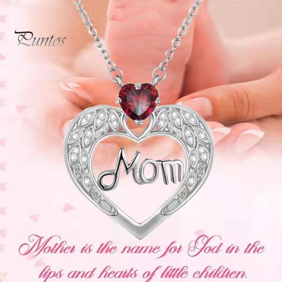Ожерелье для мамы, женское ожерелье с подвеской в виде сердца из искусственного кристалла, подарок на День матери для мамы, бабушки, жены от дочери, сына