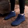 Зимние ботинки босиком для мужчин, водонепроницаемые кроссовки до щиколотки, зимние ботинки, плюшевые походные ботинки, теплая спортивная обувь, большой размер 47, черный