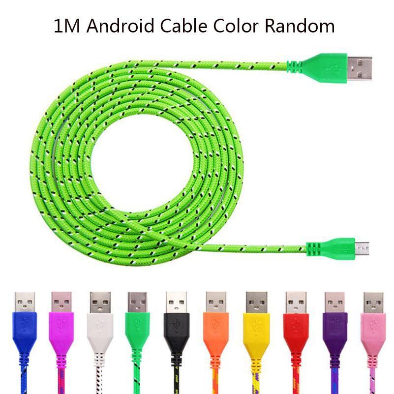 1м 2м 3м Нейлоновый плетеный Micro USB кабель-зарядка для Android iPhone телефона мобильного