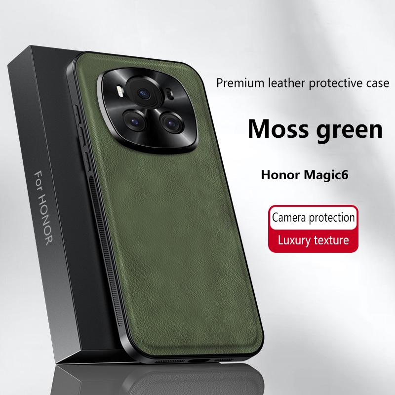 Для Honor Magic 6 и Magic 6 Pro Чехол Магнитный Элегантный Кожаный Износостойкий Объектив Полностью Закрытый Нескользящий Защита Края Рамка