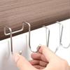 1PC Stainless Steel Hook Free Punching Double S-Shape Hooks Kitchen Bathroom Cabinet Door Back Type Coat Towel Storage Hanger