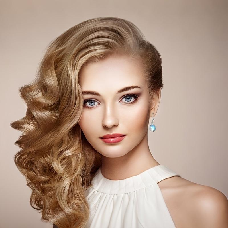 Элегантные серьги-капли лунного камня с волнами: Европейские и американские роскошные модные украшения