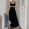 Woman Buttons Sleeveless Maxi Sundress Sexy Low Collar Spaghetti Strap Dress Women Slim Fit Black Long Beach Dresses