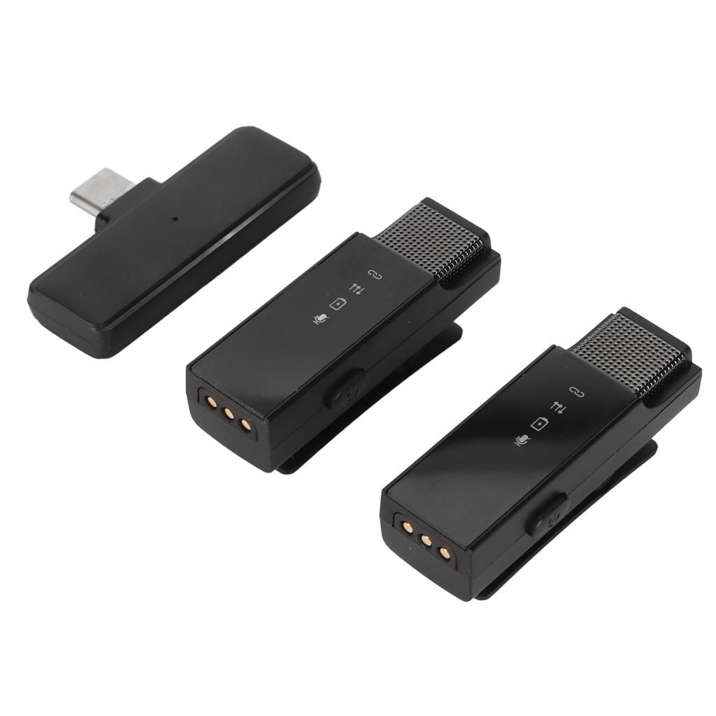Беспроводные петличные микрофоны 1 из 2 с шумоподавлением USB C клипса на петличный мини-микрофон с батареей