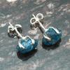Серьги-гвоздики с азуритом синего цвета, серебро 925 пробы, серьги-гвоздики ручной работы с драгоценными камнями, подарок на Пасху