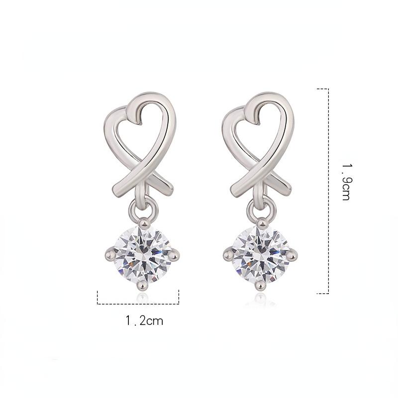Sace Gems Длинные серьги с инкрустацией цирконом в форме сердца, женские серьги, индивидуальные простые модные украшения