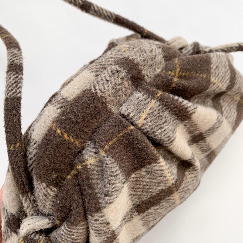 Женственная клетчатая шерстяная сумка через плечо, маленькая и изысканная, премиум-класса, новинка осени