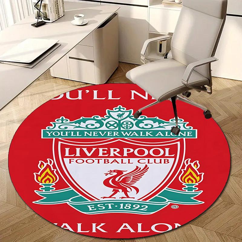 1pc L-Liverpool Print Round Carpet Chair Round Carpet Suitable for Bedroom Living Room Home Decorative Carpet