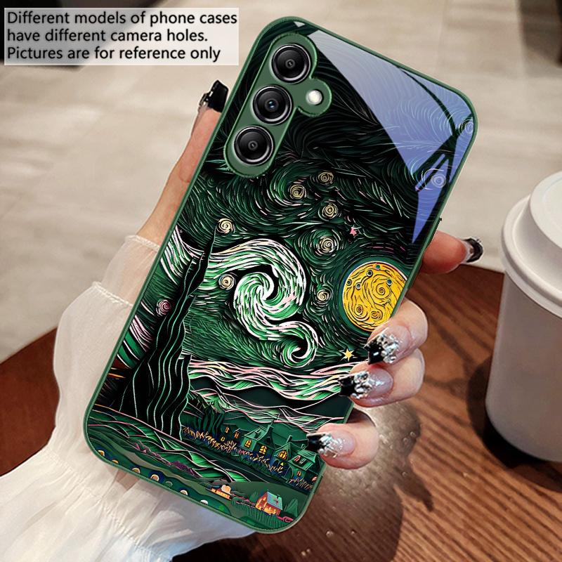 Масляная живопись Звездное небо Для Samsung A 73 72 71 70 56 55 54 53 52 51 50 42 35 34 33 32 31 26 25 24 23 22 30 20 стеклянный чехол для телефона
