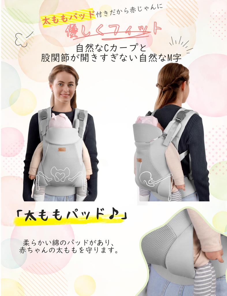 CUBY Слинг-кенгуру для новорожденных с поясничной поддержкой и слюнявчиком для ношения на спине, легкий, подходит для младенцев после поддержки шеи (Лицом к лицу,