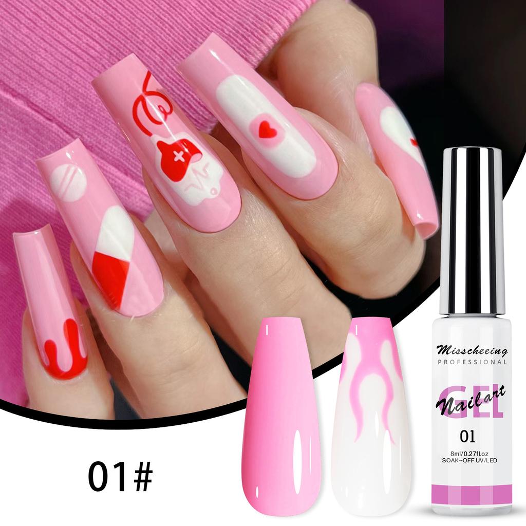 12 Салатный Клей Проволока 3D Нарисованный Клей для ногтей Кисточка для ногтей Клей Крючок Набор