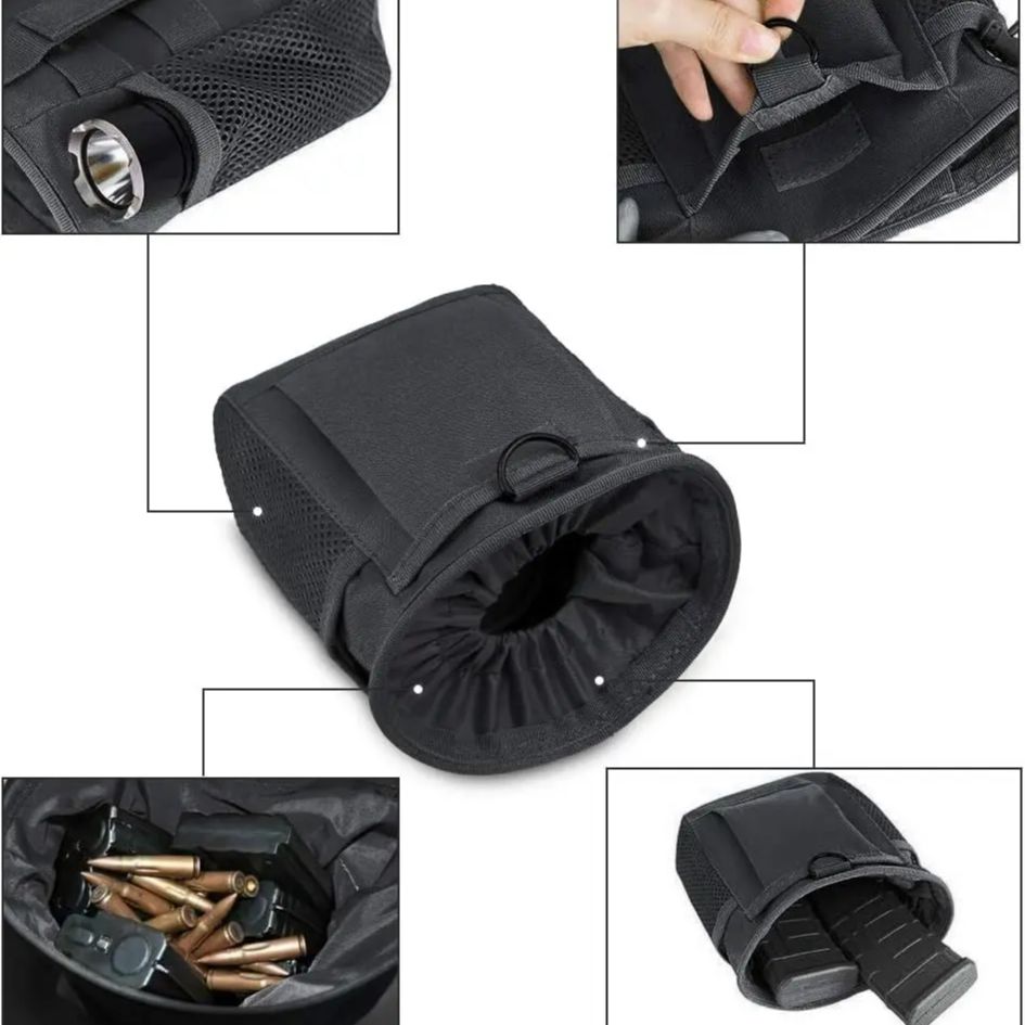 Outdoor Molle Drawstring Magazine Dump Pouch Adjustable Utility Belt Fanny Hip Holster Bag Outdoor Ammo Storage Pack