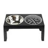 Adjustable Stainless Steel Pet Bowls Lovely Portable Dog Cat Feeders Replaceable Slower Feeder Float Water Bowl Elevated Stand