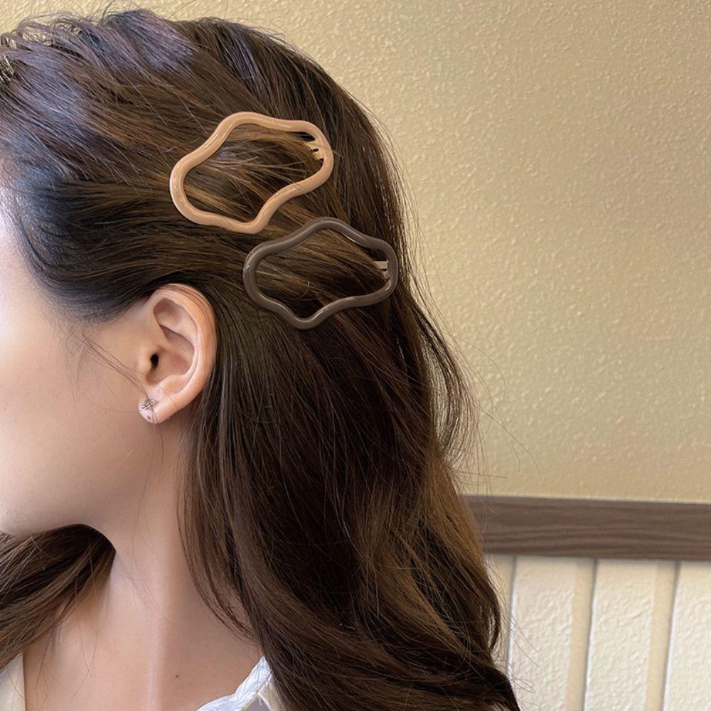 Geometric Cloud Hair Clip Hollow Hollow Metal Hairpin Sweet Clouds Bb Clips Photograph