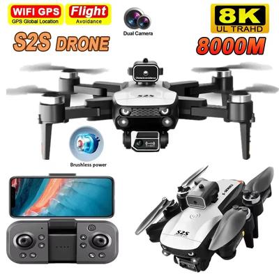 Новый S2S Mini Drone 8K Professional WIFI FPV HD Аэрофотосъемка ESC Двойная камера Бесщеточный обход препятствий Складной квадрокоптер Подарочная игрушка 10000M