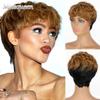 Short Wavy Synthetic Hair Wigs Ombre 6 Inch Bob Wigs for Black Women Heat Resistant Synthetic Wigs Daily Wig
