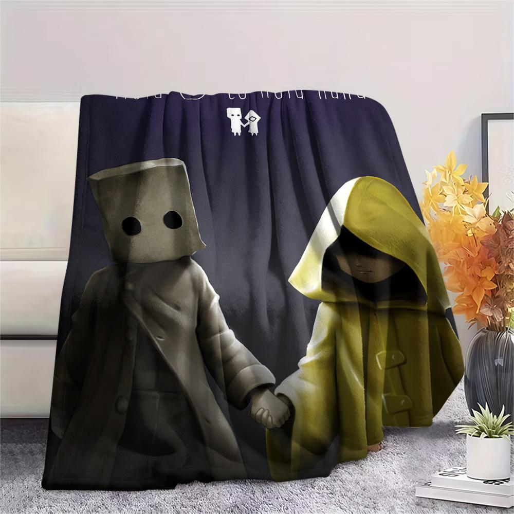Фланелевое одеяло с принтом Little Nightmares, Высококачественное, Удобное для всех сезонов, Домашний декор, Тепло и уют, Идеально для Рождественских подарков68