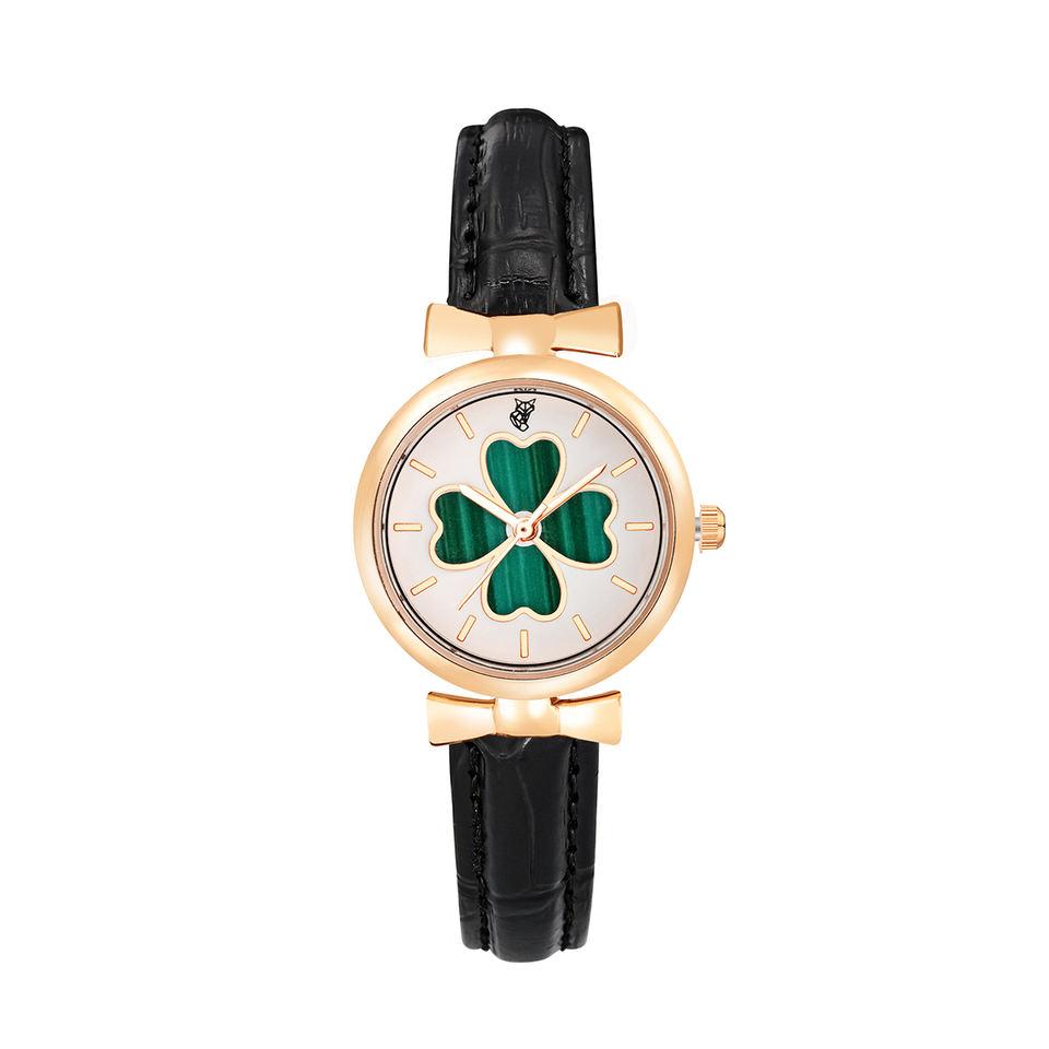 Tomi Luckyfox L48 High-End Women's Watches Simple Quartz Wristwatches Clover Hollow Design Leather Band Wristwatches for Ladies