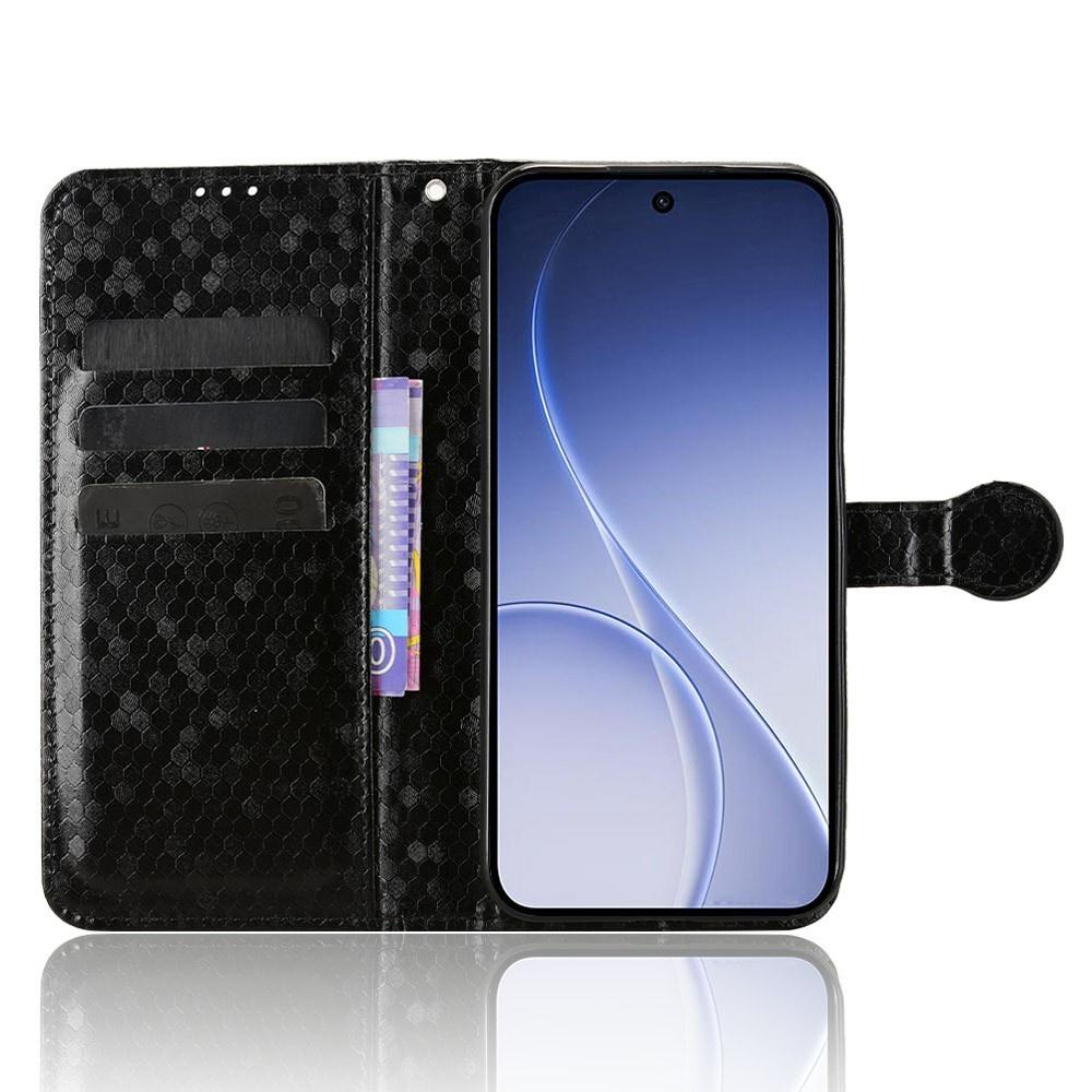 Oppo Reno 15 Wallet Rhombus Flip Case, Black