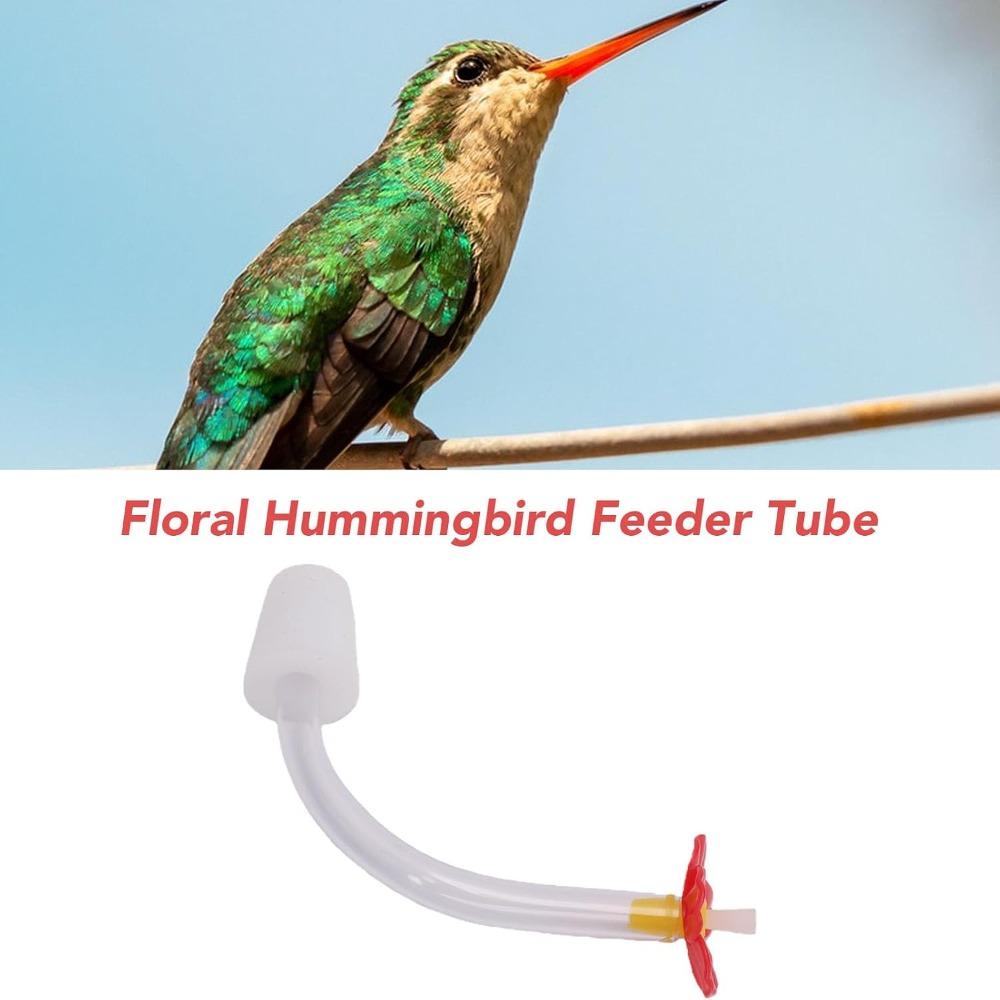 3PCS Red Flower Floral Feeder Tubes Rubber Stopper DIY Bird Feeder Tubes For Hummingbirds