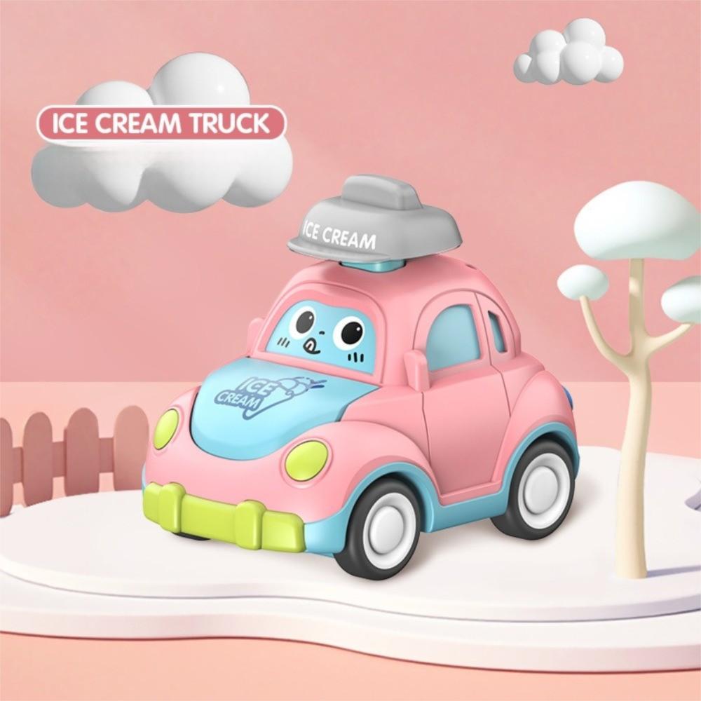 Plastic Mini Press Go Vehicles Mini Size Inertia Pull Back Cars Crawling Toys Early Education