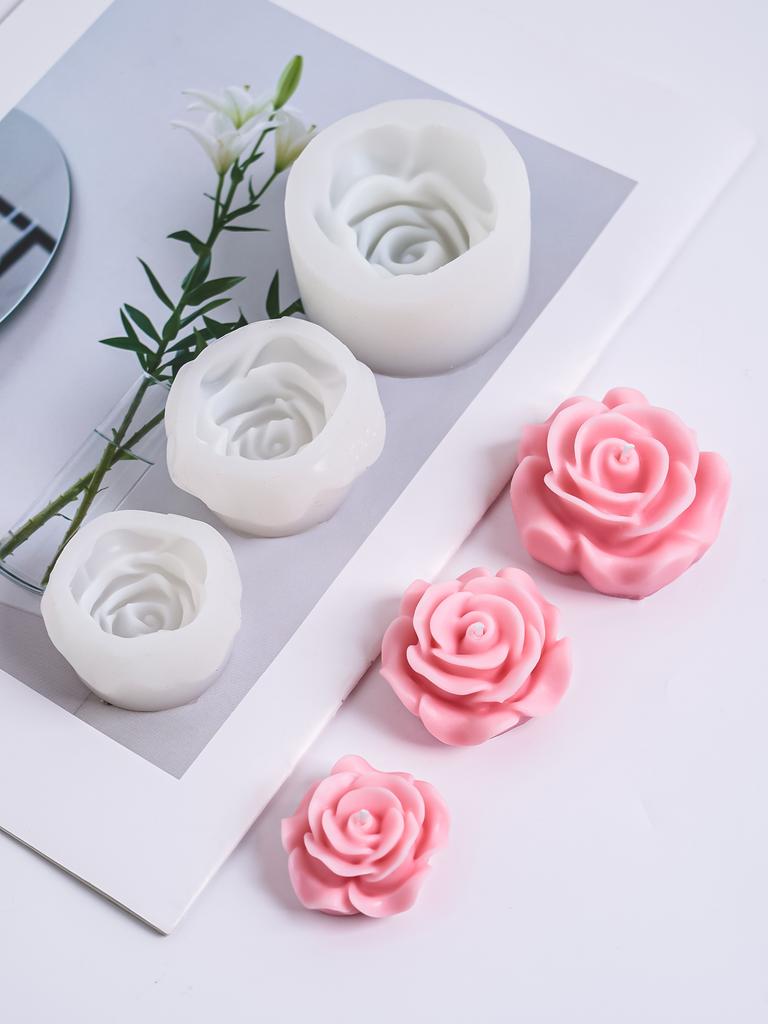 DIY 3D Rose Flowers Silicone Candle Mold Handmade Soap Chocolate Ornament Tool Aromatherapy Gypsum Resin Mould Home Decor