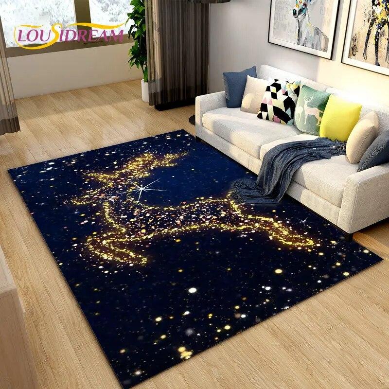 Коврик с 3D рисунком скандинавского лося и оленя, ковер для гостиной, спальни, дивана, коврик для украшения, нескользящий коврик для детских игр