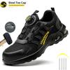 New Rotating Button Safety Shoes Men Steel Toe Sneaker Work Shoes Man Puncture Proof Work Safety Boots Protective Shoes Light